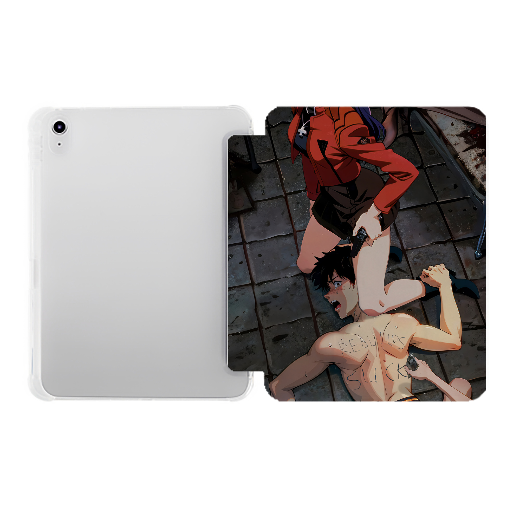 （画像用） EVA 新世紀エヴァンゲリオン IPad ケース ペン収納付き 三つ折りスタンド PUレザー×シリコン 対応機種9.5/10.5/10.9インチ